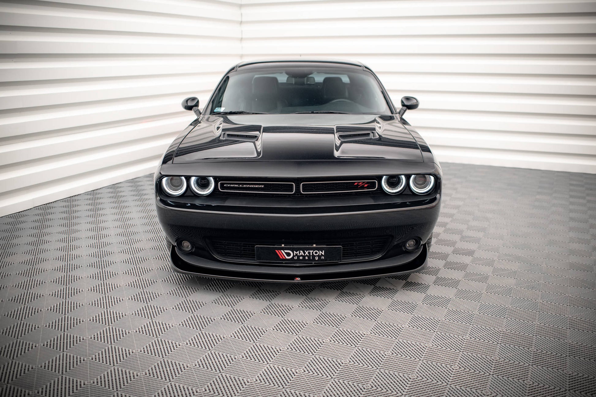 Front Ansatz für Dodge Challenger RT Mk3 Facelift schwarz Hochglanz