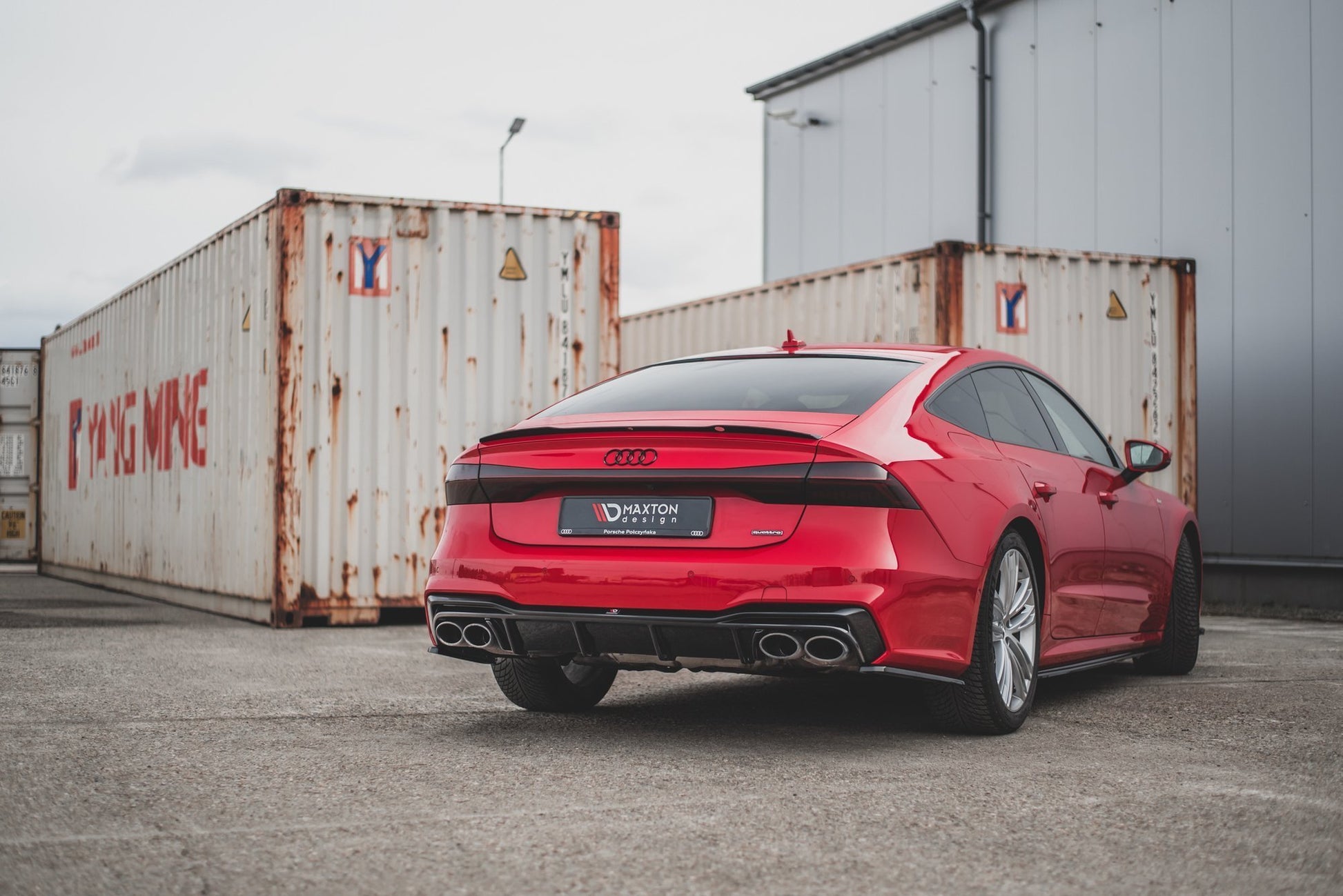 Diffusor Heck Ansatz für Audi S7 C8 Carbon Look