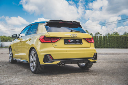 Heck Ansatz Flaps Diffusor für Audi A1 S-Line GB schwarz matt