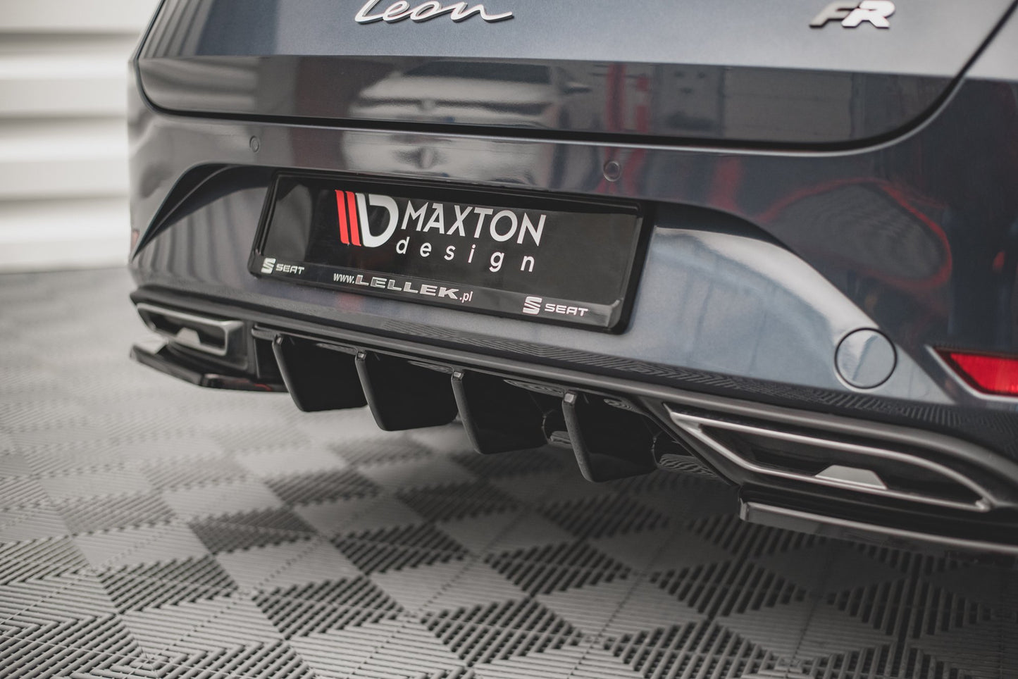 Diffusor Heck Ansatz für Seat Leon FR ST Mk4 schwarz matt
