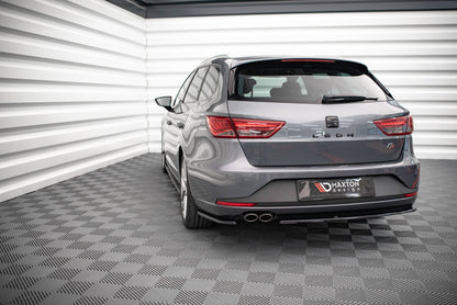 Heck Ansatz Flaps Diffusor V.1 für Seat Leon FR Sportstourer Mk3 schwarz matt