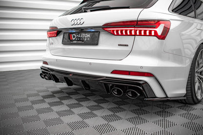 Diffusor Heck Ansatz für Audi S6 / A6 S-Line C8 schwarz Hochglanz