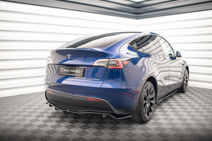 Mittlerer Diffusor Heck Ansatz DTM Look für Tesla Model Y schwarz matt