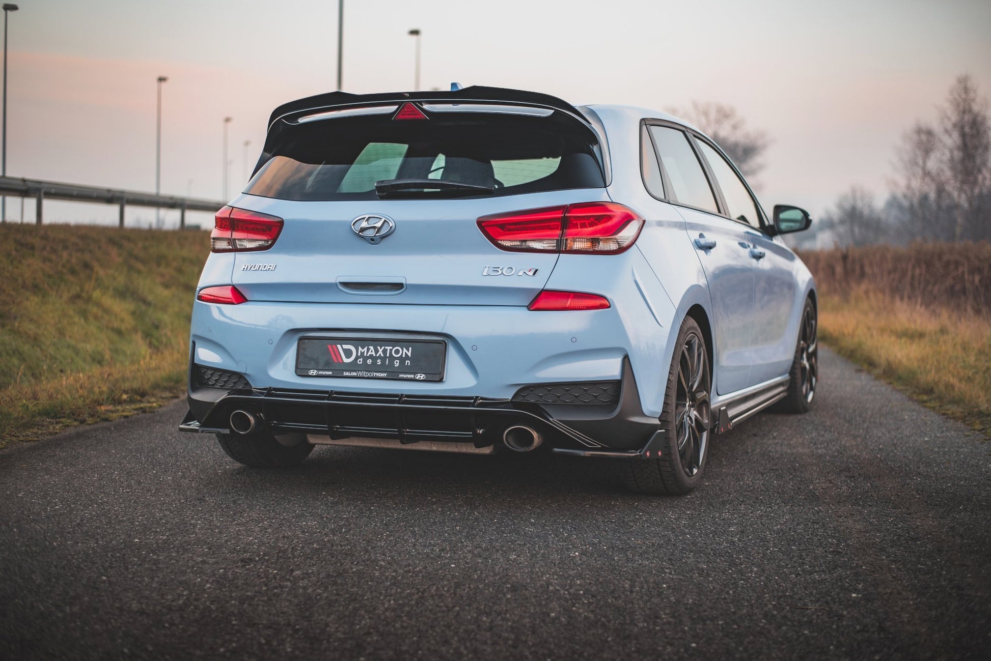Heck Ansatz Flaps Diffusor +Flaps für V.7 Hyundai I30 N Mk3 Hatchback