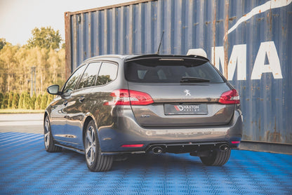 Diffusor Heck Ansatz für + Endschalldampfer Sportauspuff Attrappe Peugeot 308 SW Mk2 Facelift