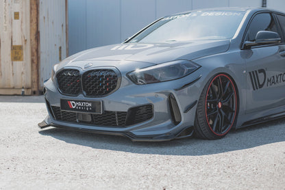 Front Ansatz V.5 für BMW 1er F40 M-Paket / M135i  schwarz Hochglanz