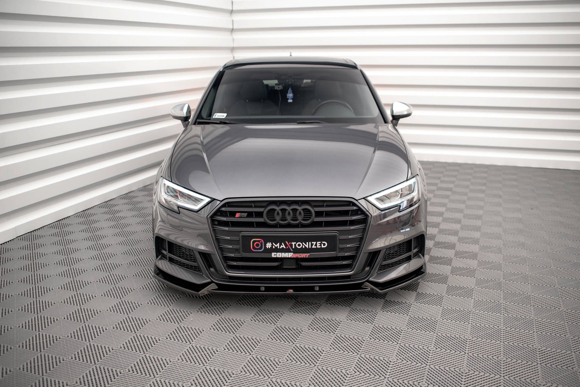Front Ansatz V.1 für Audi S3 Sportback 8V Facelift schwarz matt