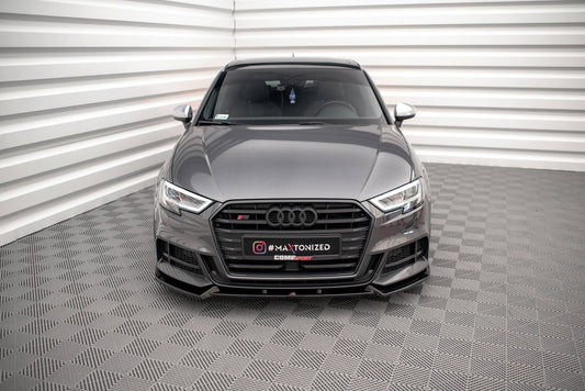 Front Ansatz V.1 für Audi S3 Sportback 8V Facelift schwarz Hochglanz