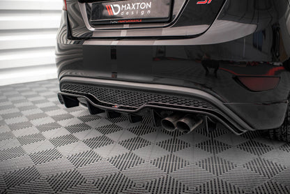 Diffusor Heck Ansatz für Ford Fiesta ST (5-Türige version) Mk7 Facelift Carbon Look