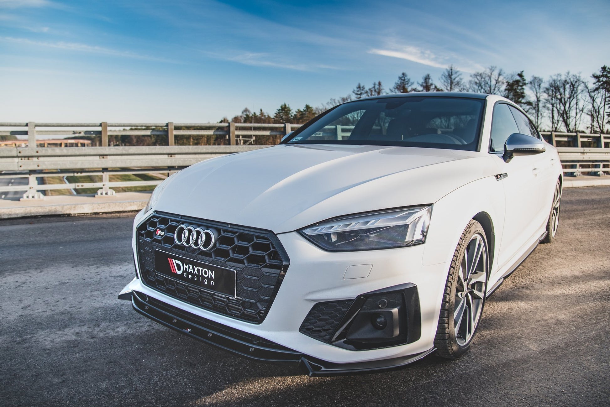 Front Ansatz V.2 für Audi S5 / A5 S-Line F5 Facelift schwarz Hochglanz