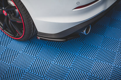 Heck Ansatz Flaps Diffusor für Volkswagen Golf 8 GTI schwarz Hochglanz