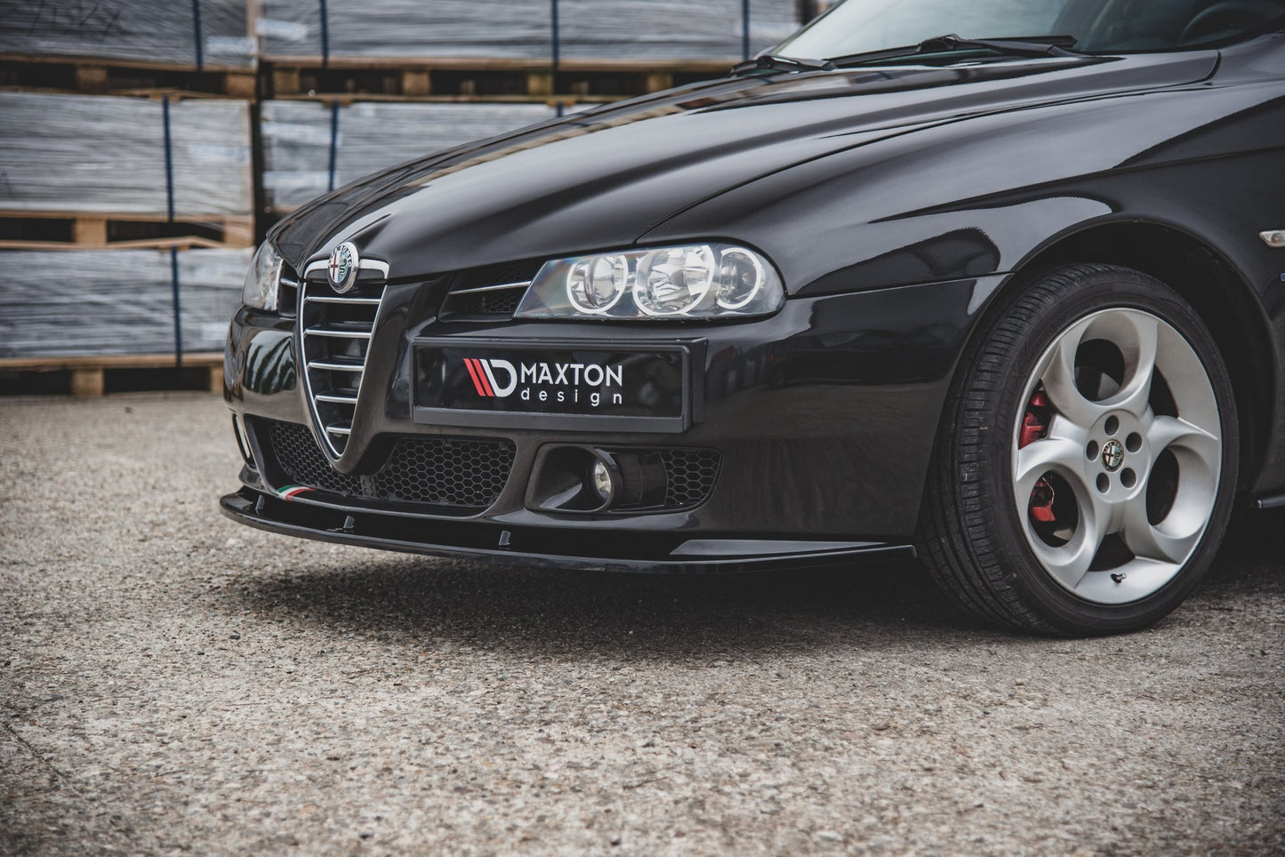 Front Ansatz für Alfa Romeo 156 Facelift schwarz Hochglanz