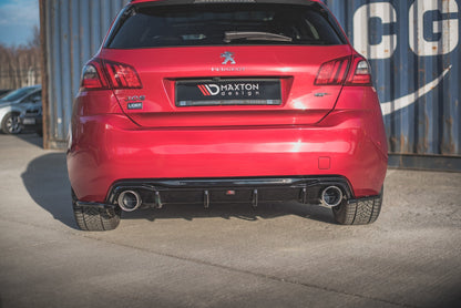 Heck Ansatz Flaps Diffusor für Peugeot 308 GT Mk2 Facelift schwarz matt