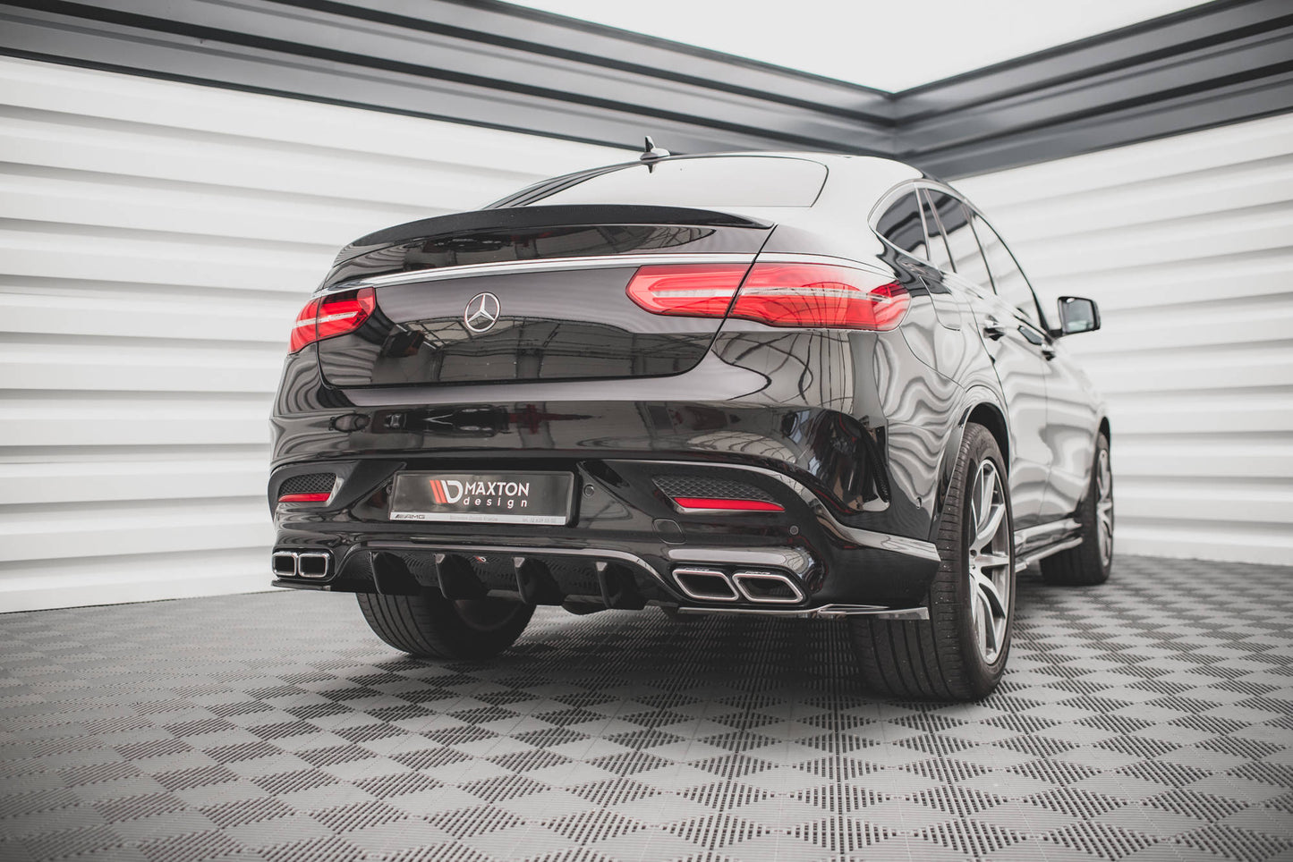 Diffusor Heck Ansatz für Mercedes-Benz GLE Coupe 63 AMG C292 schwarz matt