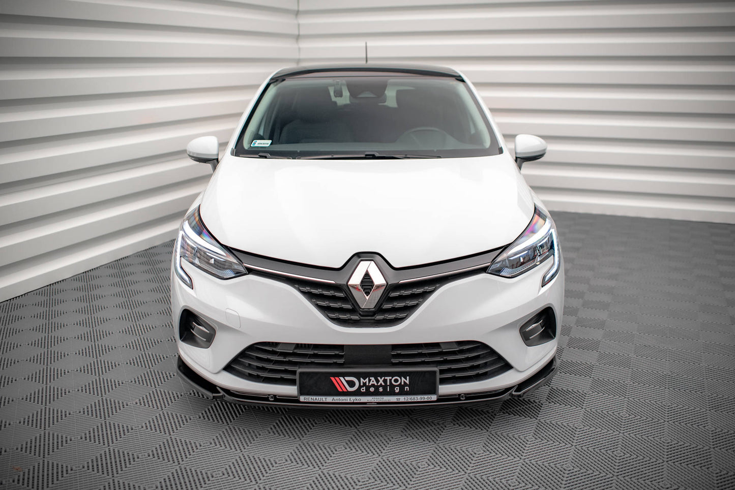 Front Ansatz V.1 für Renault Clio Mk5 schwarz Hochglanz