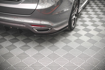 Heck Ansatz Flaps Diffusor V.2 für Ford Mondeo ST-Line Mk5 Facelift schwarz matt