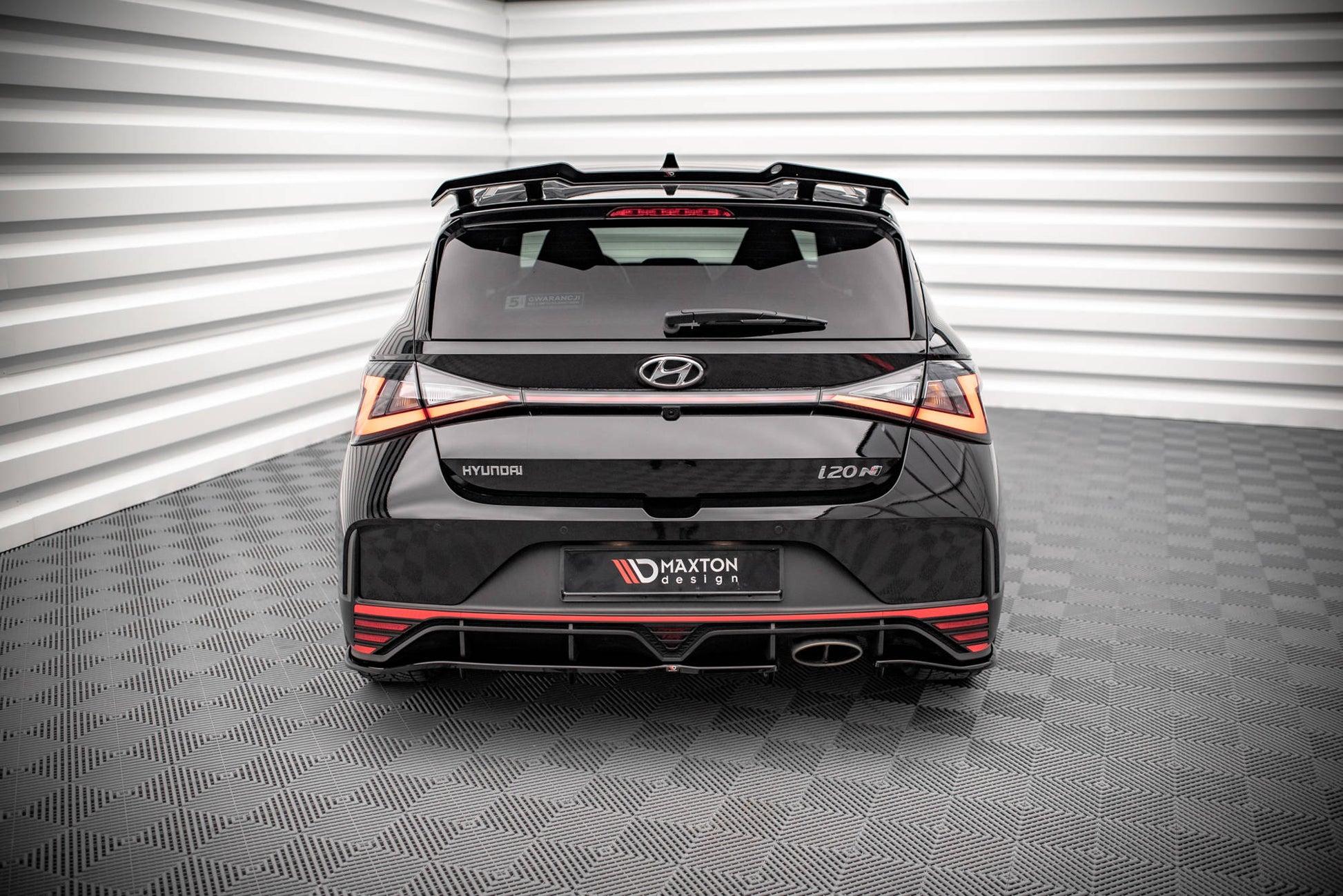 Mittlerer Diffusor Heck Ansatz DTM Look für Hyundai I20 N Mk3 Carbon Look