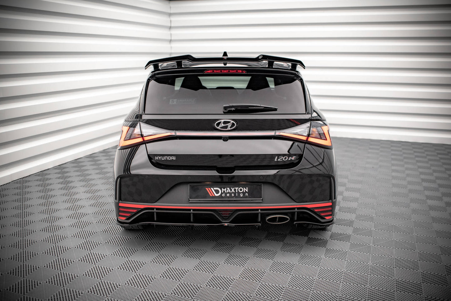 Mittlerer Diffusor Heck Ansatz DTM Look für Hyundai I20 N Mk3 schwarz matt