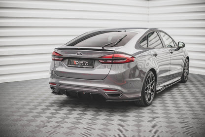 Heck Ansatz Flaps Diffusor V.2 für Ford Mondeo ST-Line Mk5 Facelift schwarz matt