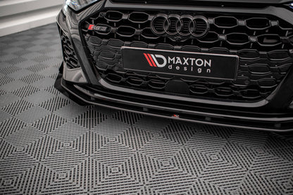 Street Pro Front Ansatz für +Flaps für V.1 + Flaps Audi RS3 8Y schwarz Hochglanz
