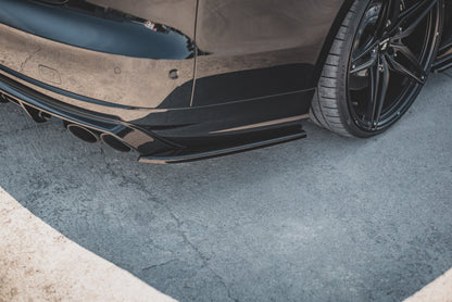 Heck Ansatz Flaps Diffusor V.2 für Audi S8 D4 Facelift schwarz matt