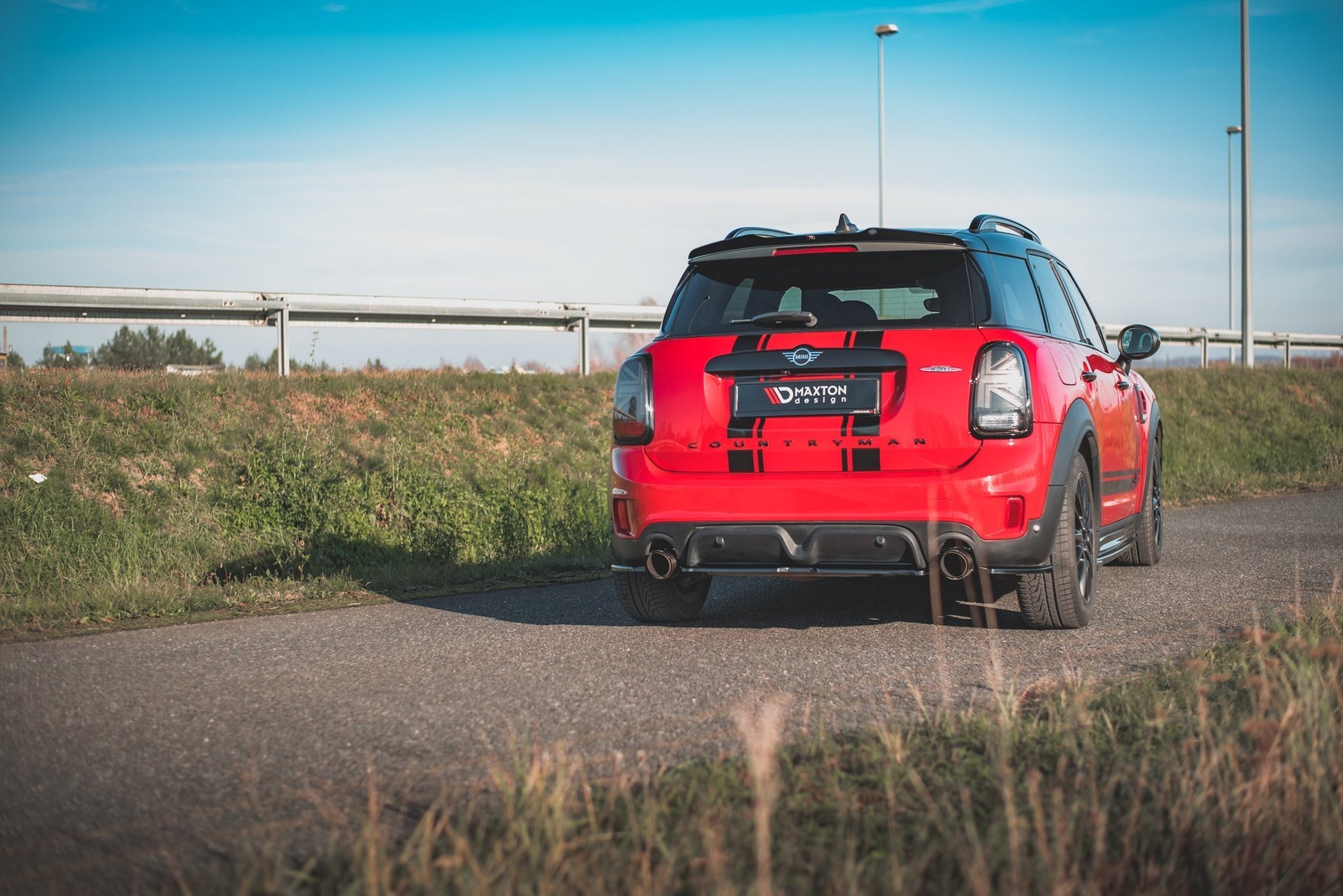 Heck Ansatz Flaps Diffusor für Mini Countryman Mk2 F60 JCW Carbon Look