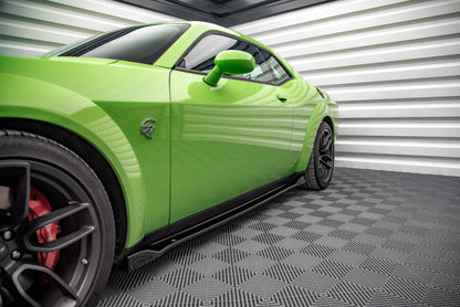 Seitenschweller Ansatz für Dodge Challenger SRT Hellcat Mk3 schwarz Hochglanz