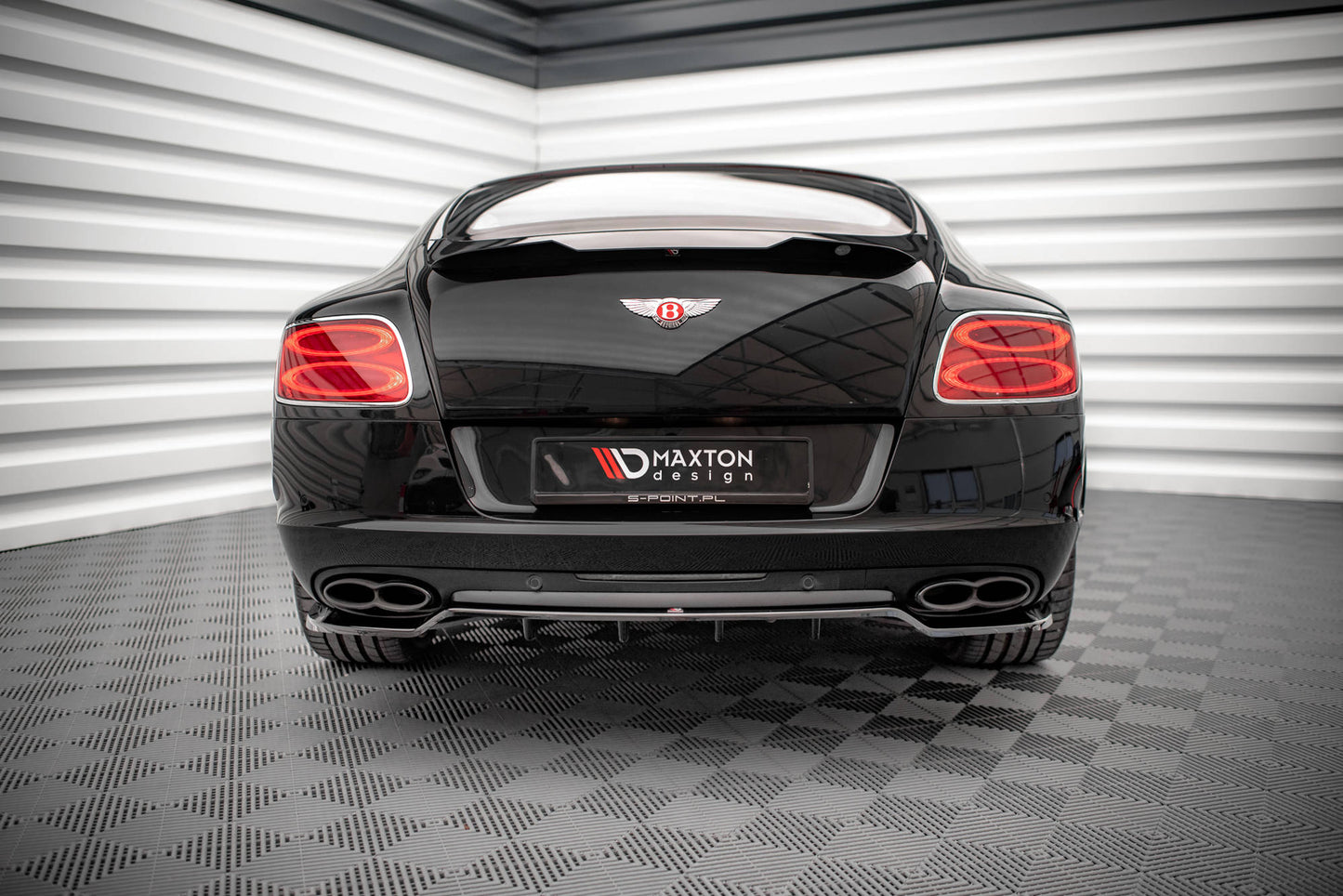 Mittlerer Diffusor Heck Ansatz DTM Look für Bentley Continental GT V8 S Mk2 Carbon Look