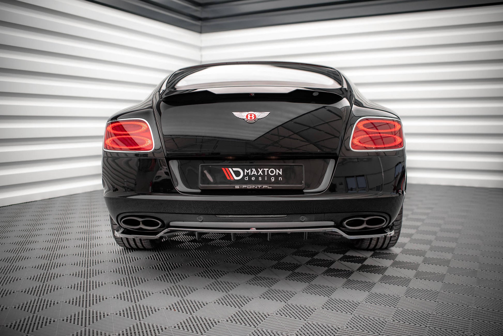 Mittlerer Diffusor Heck Ansatz DTM Look für Bentley Continental GT V8 S Mk2 Carbon Look