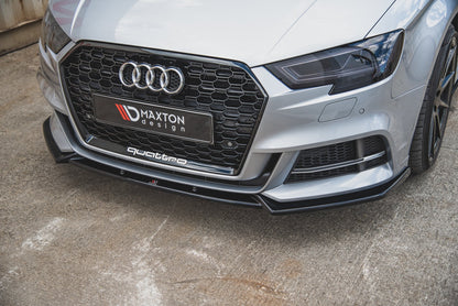Front Ansatz V.3 für Audi S3 / A3 S-Line 8V FL Limousine schwarz Hochglanz