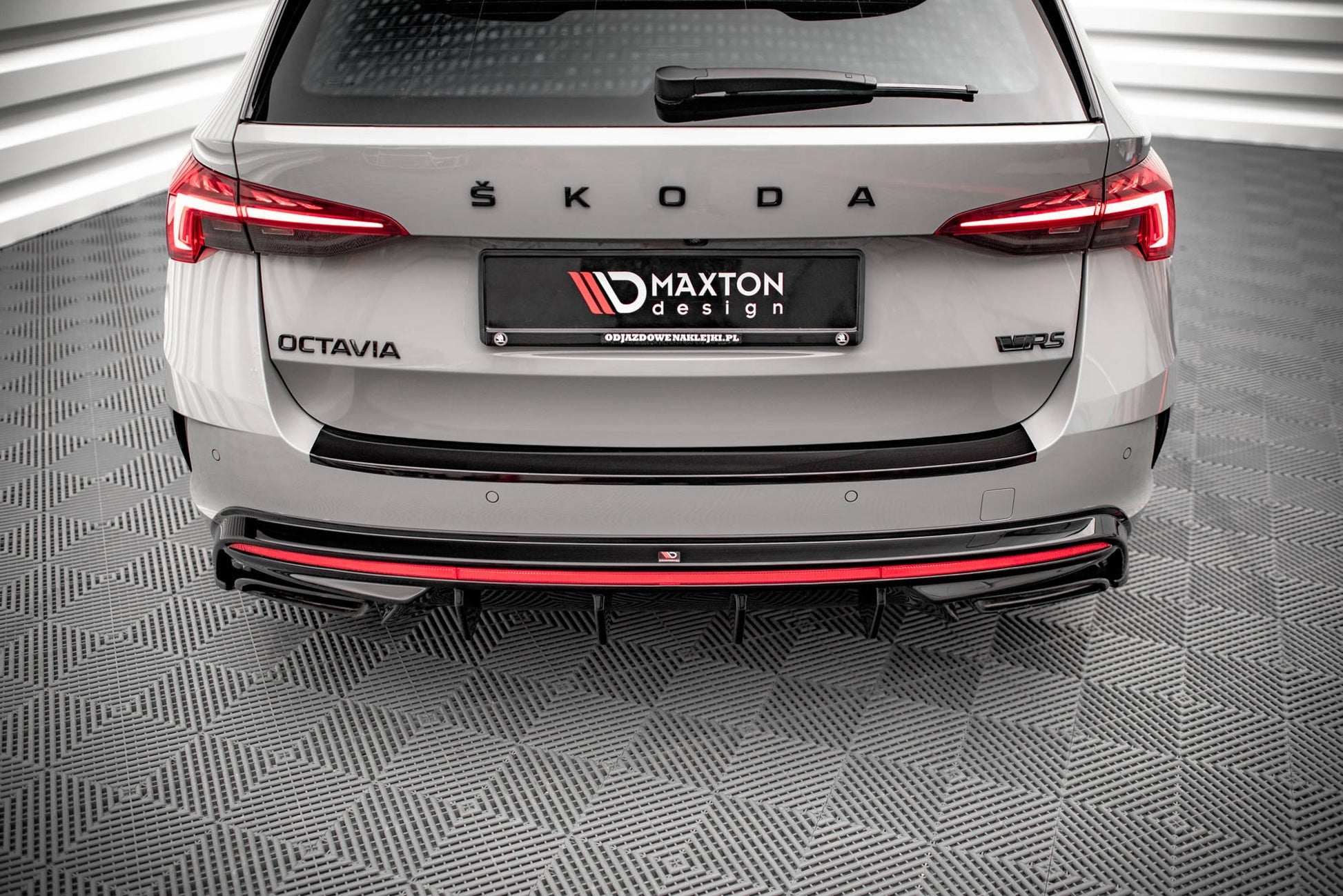 Diffusor Heck Ansatz für Skoda Octavia RS Mk4 schwarz matt