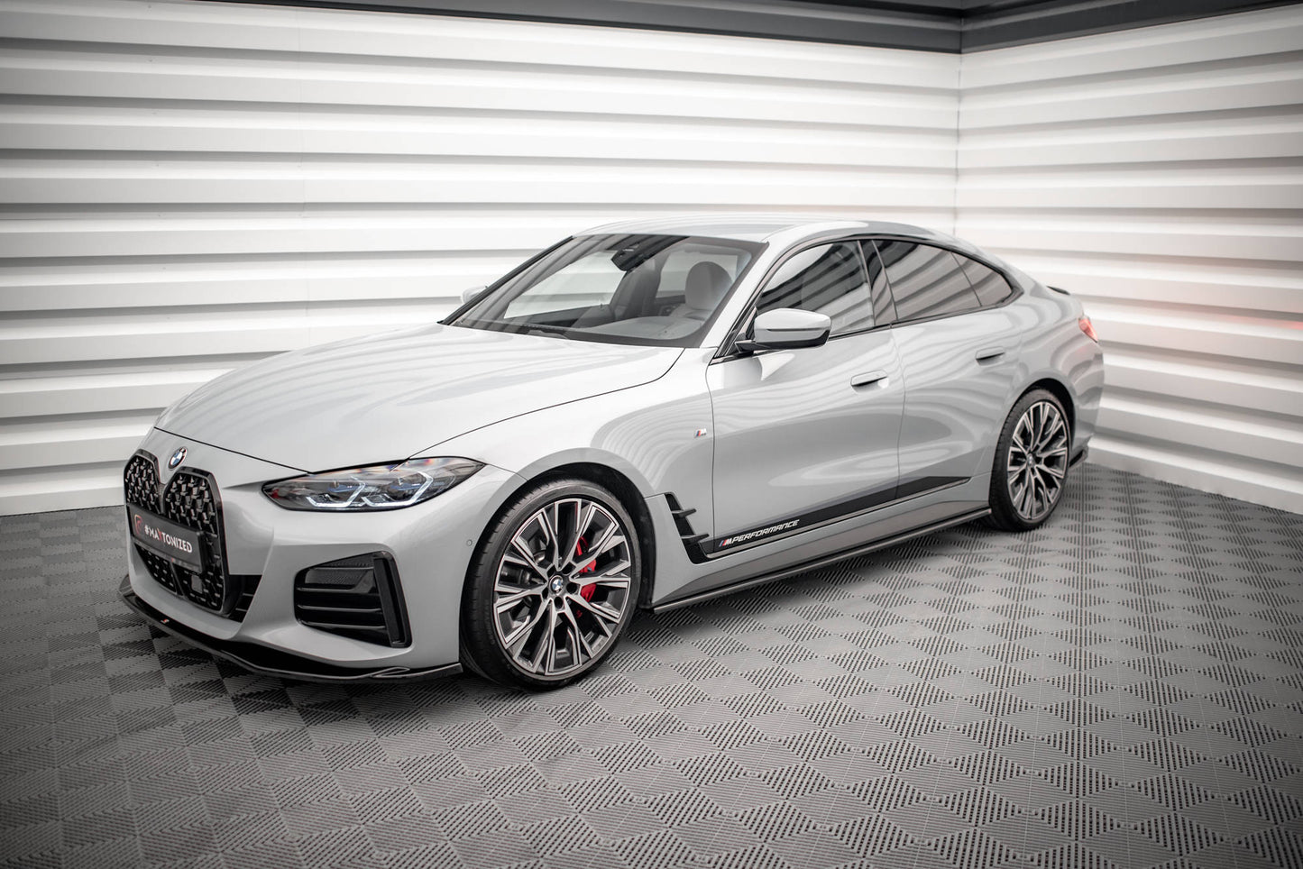Seitenschweller Ansatz für V.1 für BMW 4er Gran Coupe M-Paket G26 schwarz Hochglanz