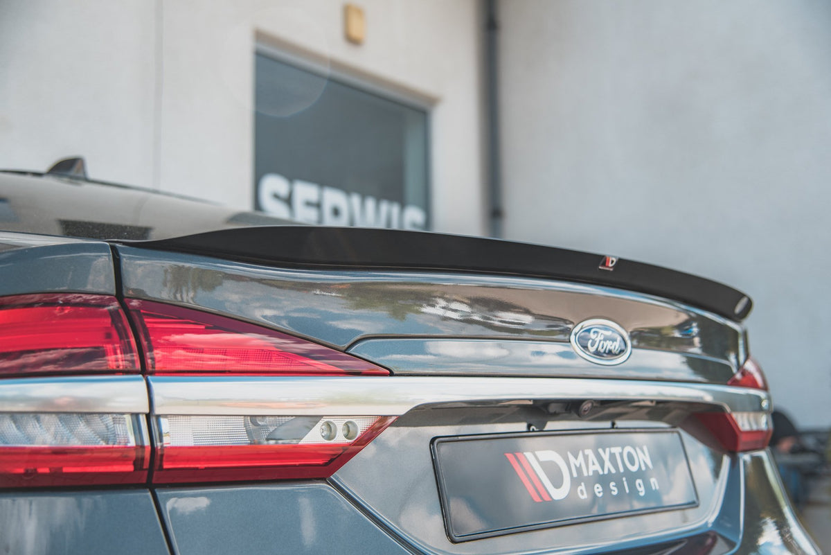 Spoiler CAP für Ford Mondeo Liftback Mk5 Facelift schwarz Hochglanz