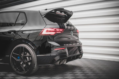 Mittlerer Diffusor Heck Ansatz für Volkswagen Golf R Mk8 schwarz Hochglanz