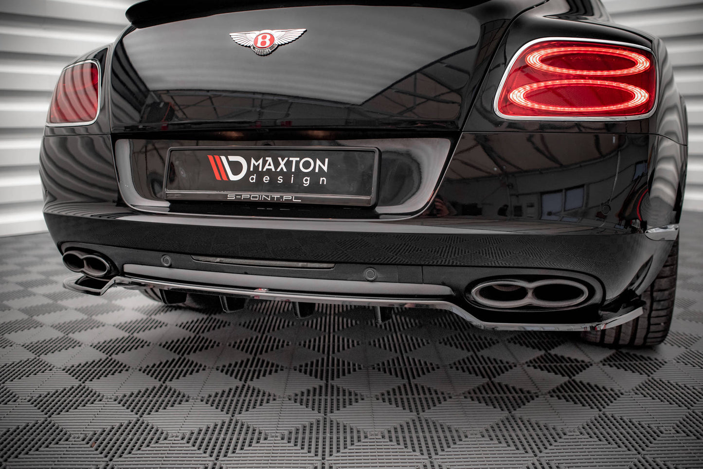 Mittlerer Diffusor Heck Ansatz DTM Look für Bentley Continental GT V8 S Mk2 Carbon Look