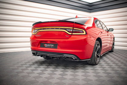 Mittlerer Diffusor Heck Ansatz DTM Look für Dodge Charger RT Mk7 Facelift schwarz Hochglanz