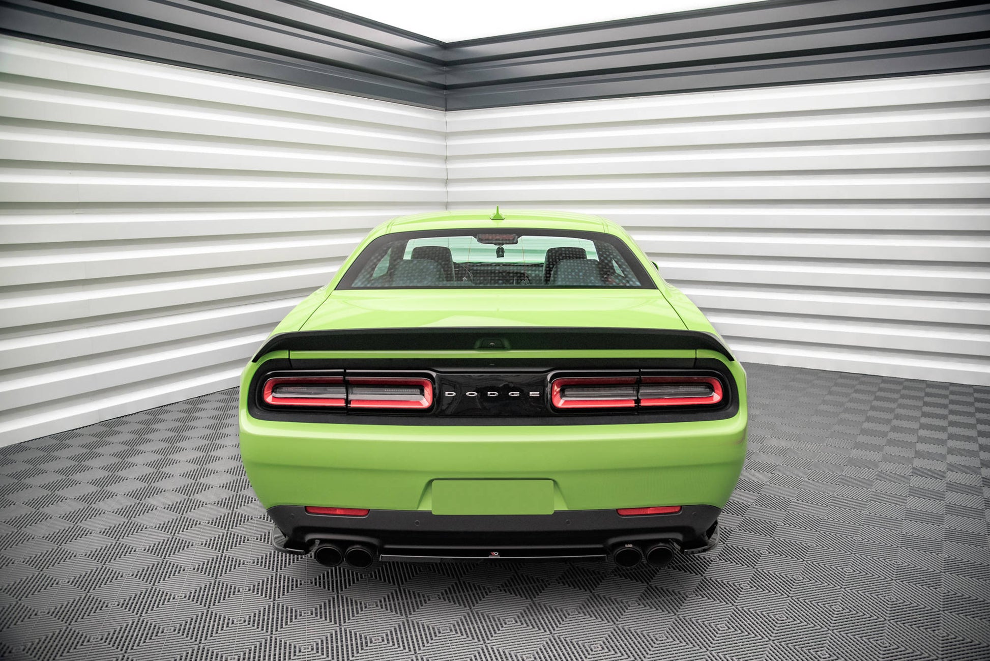 Mittlerer Diffusor Heck Ansatz für Dodge Challenger SRT Hellcat Mk3 schwarz Hochglanz