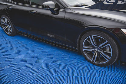 Seitenschweller Ansatz für V.1 für Volvo S60/V60 R-Design Mk3 schwarz Hochglanz