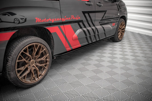 Seitenschweller Ansatz für Peugeot Partner Maxi Mk3 schwarz Hochglanz