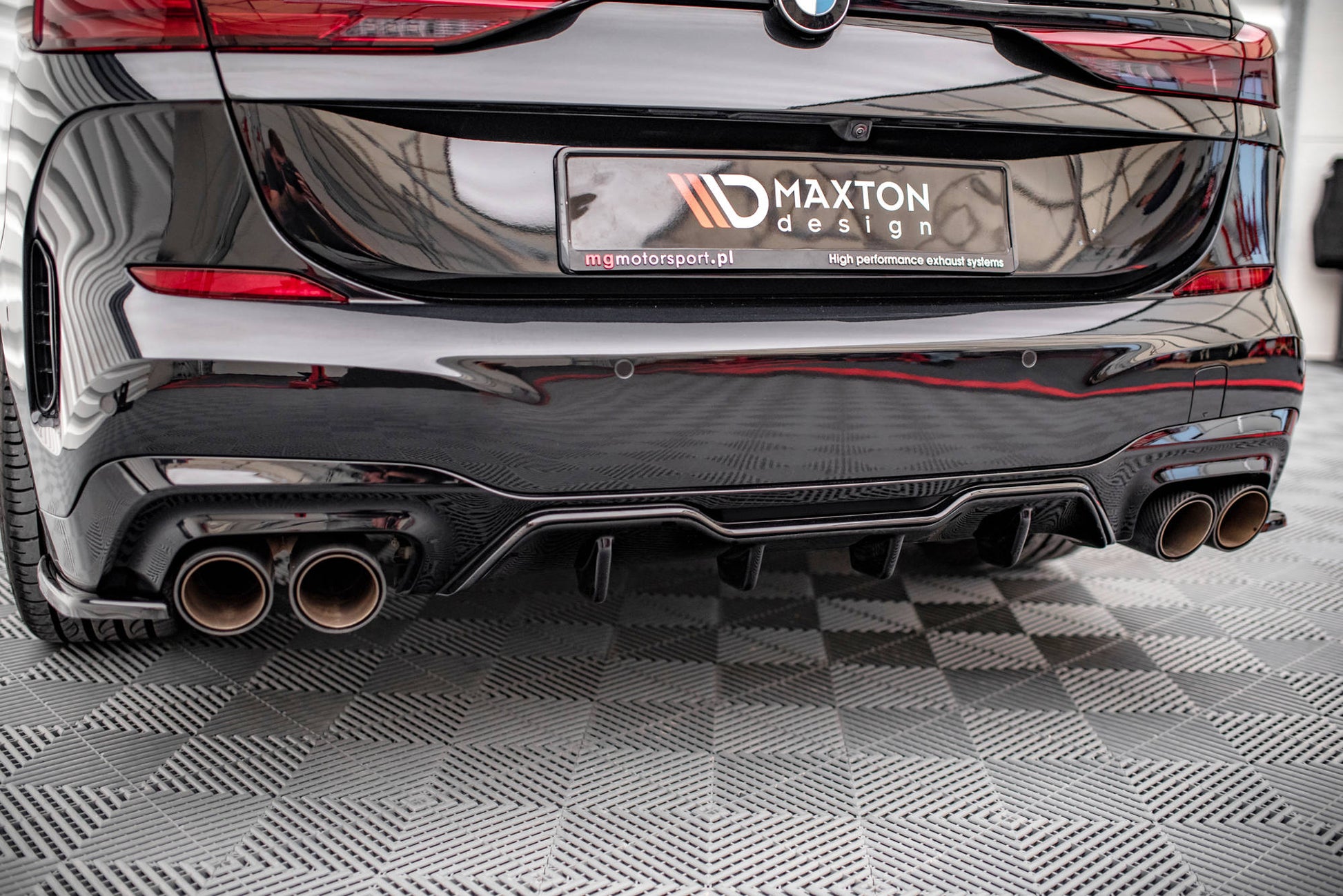 Diffusor Heck Ansatz für BMW M235i Gran Coupe F44 schwarz matt
