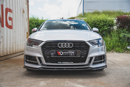 Front Ansatz V.3 für Audi S3 / A3 S-Line 8V FL Limousine schwarz Hochglanz