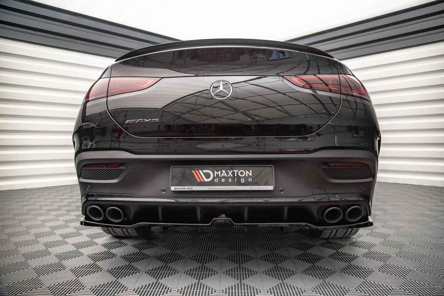 Mittlerer Diffusor Heck Ansatz DTM Look für Mercedes-AMG GLE Coupe C167 schwarz matt