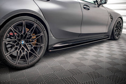 Seitenschweller Ansatz für V.1 für BMW M3 G80 schwarz Hochglanz
