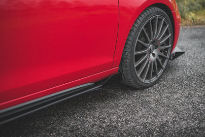 Robuste Racing Seitenschweller Ansatz für für + Flaps Volkswagen Golf GTI Mk6  schwarz Hochglanz