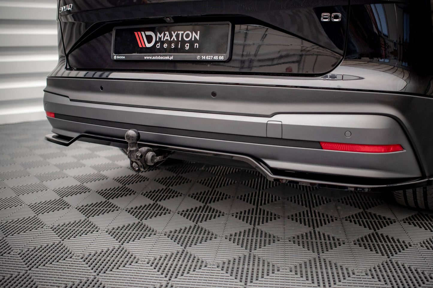 Mittlerer Diffusor Heck Ansatz DTM Look für Skoda Enyaq iV Carbon Look