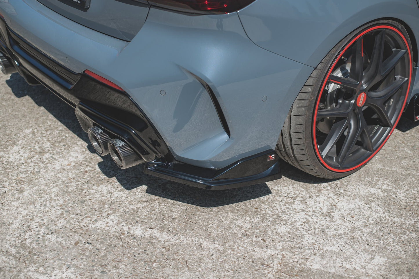 Heck Ansatz Flaps Diffusor V.4 für BMW 1er F40 M-Paket/ M135i schwarz matt