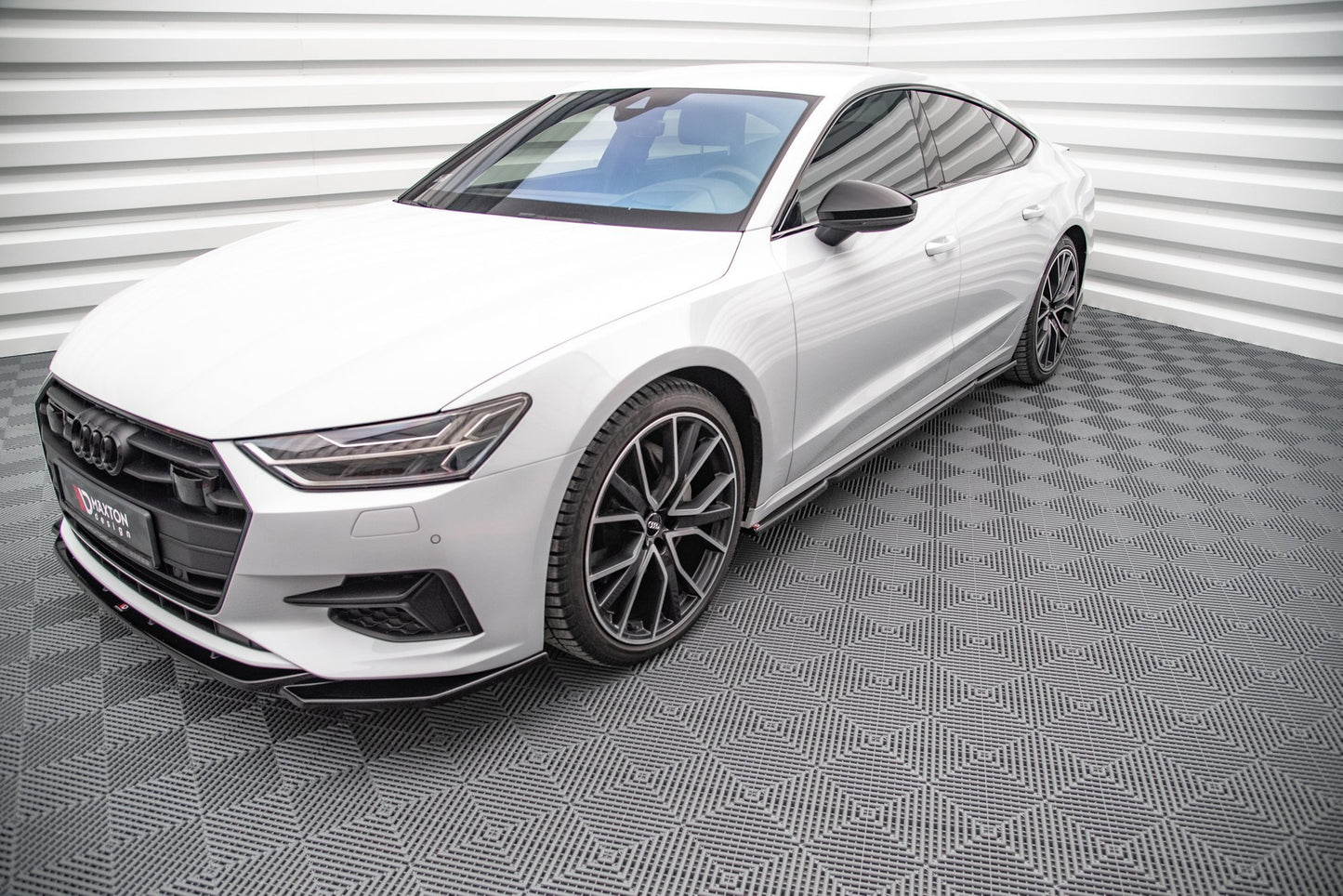 Seitenschweller Ansatz für Audi A7 C8 schwarz Hochglanz