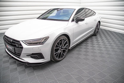 Seitenschweller Ansatz für Audi A7 C8 schwarz Hochglanz