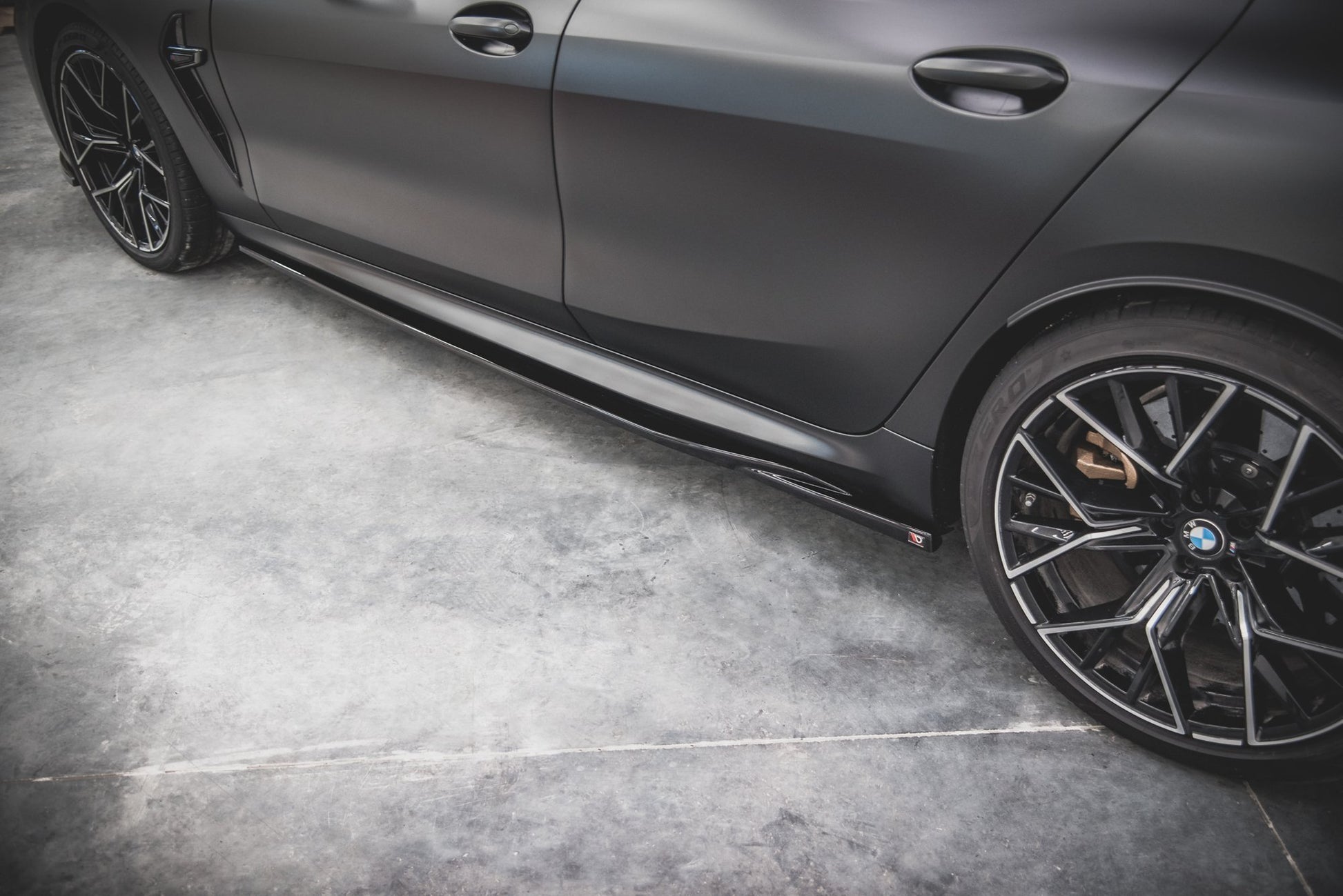 Seitenschweller Ansatz für V.2 für BMW M8 Gran Coupe F93 / 8 Gran Coupe M-Paket G16 schwarz matt