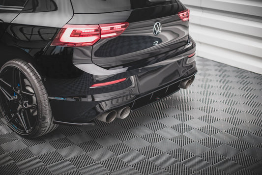 Heck Ansatz Flaps Diffusor V.1 für Volkswagen Golf R Mk8 schwarz matt